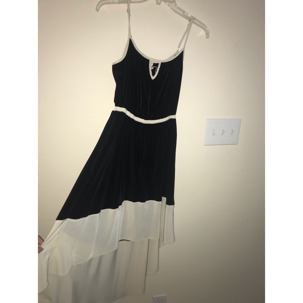 Black and Cream High Low Dress
